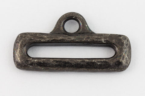 1/2" Black TierraCast Distessed Slide with Loop (20 Pcs) #CK485-General Bead