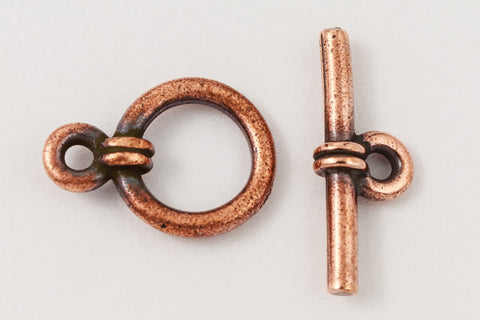 10mm Antique Copper Tierracast Pewter Wrapped Toggle Clasp #CK048-General Bead