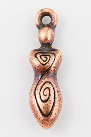 20mm Antique Copper Tierracast Spiral Goddess Drop #CK569-General Bead