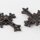 27mm Black Tierracast Fleur Cross Drop #CK572-General Bead