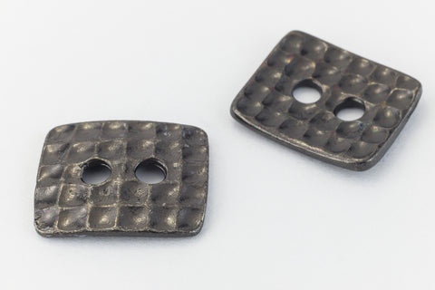 15mm Black TierraCast Hammered Rectangle Button (20 Pcs) #CK632-General Bead