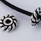 6mm Antique Silver Tierracast Pewter Twist Heishi Spacer (50 Pcs) #CK767-General Bead