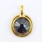34ss Bright Gold TierraCast Stepped Bezel Charm (All Colors) #CK795-General Bead