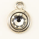34ss Swarovski Crystal/Rhodium TierraCast Stepped Bezel Drop (10 Pcs) #CK796-General Bead