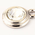 34ss Swarovski Crystal/Rhodium TierraCast Stepped Bezel Drop (10 Pcs) #CK796-General Bead