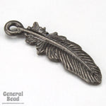 10mm x 30mm Black Tierracast Pewter Feather Charm (20 Pcs) #CKD010-General Bead