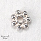 4mm Bright Silver Tierracast Pewter Beaded Daisy Spacer #CKD084-General Bead
