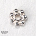 6mm Bright Silver Tierracast Pewter Beaded Daisy Spacer #CKD033-General Bead