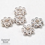 6mm Bright Silver Tierracast Pewter Beaded Daisy Spacer #CKD033-General Bead
