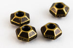 5mm Antique Brass Tierracast Faceted Hexagon Spacer #CKD155-General Bead