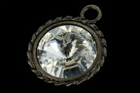 20mm x 16mm Crystal/Black Twisted Setting for 12mm Swarovski Rivoli #CKD170-General Bead