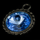 20mm x 16mm Light Sapphire/Black Twisted Setting for 12mm Swarovski Rivoli #CKD170-General Bead