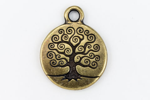 19mm Antique Brass Tierracast Tree of Life Charm #CKD285-General Bead