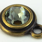 34ss Black Diamond/Antique Brass Tierracast Bezel Ear Post with Loop #CKD316-General Bead