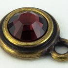 34ss Burgundy/Antique Brass Tierracast Bezel Ear Post with Loop #CKD316-General Bead