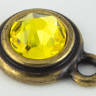 34ss Citrine/Antique Brass Tierracast Bezel Ear Post with Loop #CKD316-General Bead