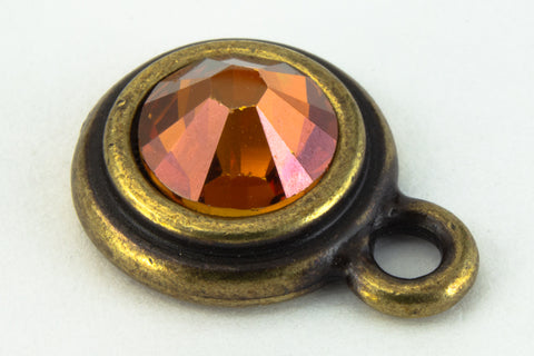 34ss Copper/Antique Brass Tierracast Bezel Ear Post with Loop #CKD316-General Bead