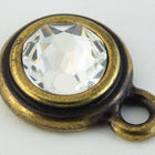 34ss Crystal/Antique Brass Tierracast Bezel Ear Post with Loop #CKD316-General Bead
