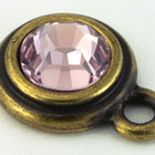 34ss Light Amethyst/Antique Brass Tierracast Bezel Ear Post with Loop #CKD316-General Bead