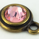 34ss Light Rose/Antique Brass Tierracast Bezel Ear Post with Loop #CKD316-General Bead