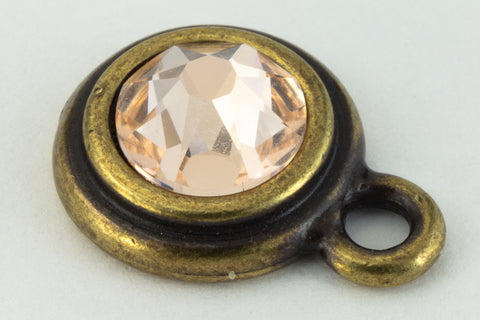 34ss Silk/Antique Brass Tierracast Bezel Ear Post with Loop #CKD316-General Bead