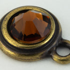 34ss Smoked Topaz/Antique Brass Tierracast Bezel Ear Post with Loop #CKD316-General Bead