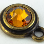 34ss Topaz/Antique Brass Tierracast Bezel Ear Post with Loop #CKD316-General Bead