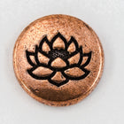 12mm Antique Copper Tierracast Lotus Button (20 Pcs) #CKD384-General Bead