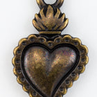21.5mm Antique Brass Tierracast Pewter Milagro Heart Charm (20 Pcs) #CKE393-General Bead