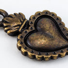 21.5mm Antique Brass Tierracast Pewter Milagro Heart Charm (20 Pcs) #CKE393-General Bead