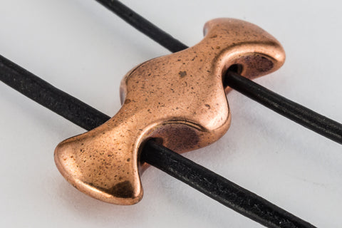 19mm Antique Copper Tierracast Two Hole Hourglass Spacer Bar (10 Pcs) #CKD413-General Bead