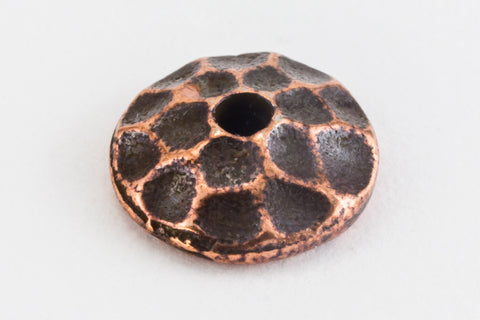 6mm Antique Copper Tierracast Pewter Hammered Bead Cap (25 Pcs) #CKD417-General Bead