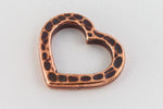 14mm Antique Copper Tierracast Hammered Heart Link #CKD442-General Bead