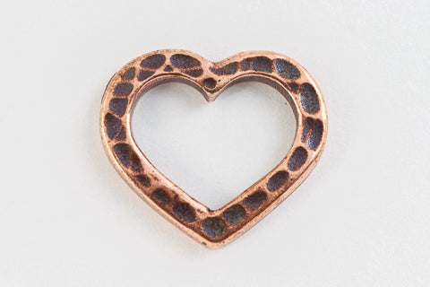 14mm Antique Copper Tierracast Hammered Heart Link #CKD442-General Bead