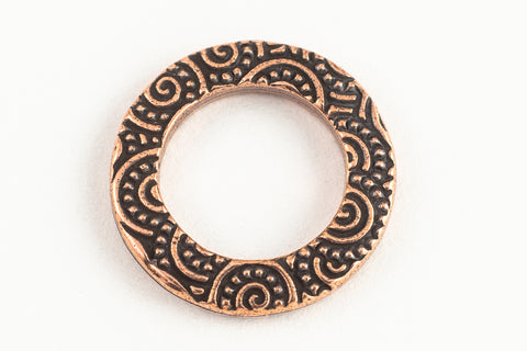 3/4" Antique Copper TierraCast Pewter Spiral Ring (20 Pcs) #CK478-General Bead