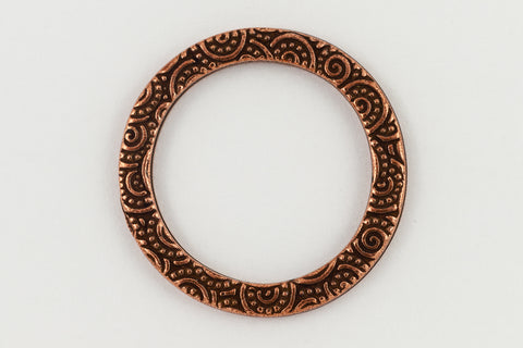 1" Antique Copper TierraCast Pewter Spiral Ring (15 Pcs) #CK476-General Bead