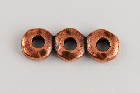 7mm x 18mm Antique Copper TierraCast 3 Hole Nugget Spacer Bar (20 Pcs) #CK483-General Bead