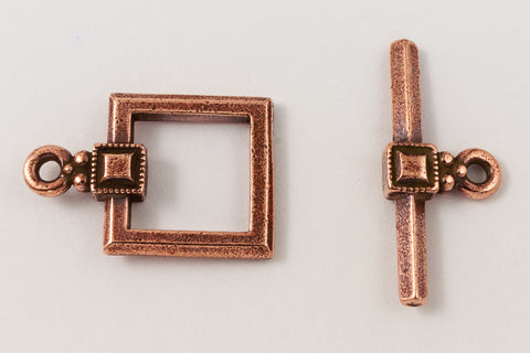 18.5mm Antique Copper Deco Square Toggle Clasp #CLC104-General Bead