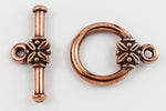 17mm Antique Copper Tierracast Pewter Leaf Toggle Clasp #CK530-General Bead