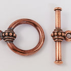 17mm Antique Copper Tierracast Pewter Beaded Toggle Clasp #CK531-General Bead