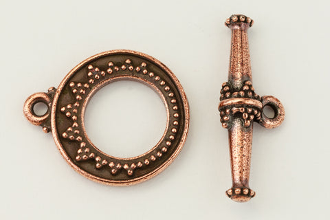 16mm Antique Copper Tierracast Tapered Bali Toggle Clasp #CK538-General Bead