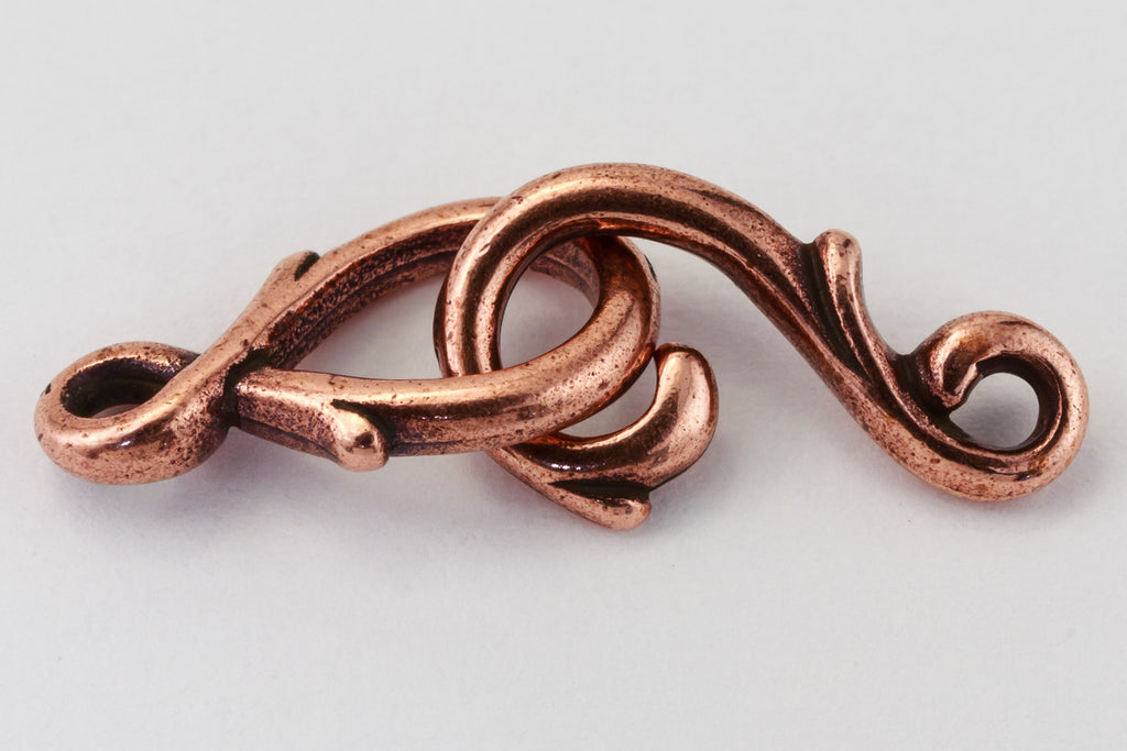 13mm Antique Copper Tierracast Pewter Vine Hook & Eye Clasp #CK542