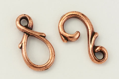 13mm Antique Copper Tierracast Pewter Vine Hook & Eye Clasp (15 Sets) #CK542-General Bead