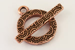 5/8" Antique Copper Tierracast Pewter Spiral Toggle Clasp (10 Sets) #CK548-General Bead