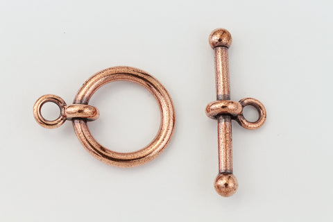 3/4" Antique Copper Tierracast Pewter Anna Clasp (10 Sets) #CK555-General Bead