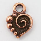 13mm Antique Copper Tierracast Spiral Heart Drop #CK564-General Bead