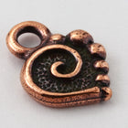 13mm Antique Copper Tierracast Spiral Heart Drop #CK564-General Bead