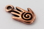 15mm Antique Copper Tierracast Spiral Hand Drop #CK568-General Bead