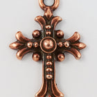 27mm Antique Copper Tierracast Fleur Cross Drop #CK572-General Bead
