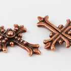 27mm Antique Copper Tierracast Fleur Cross Drop #CK572-General Bead